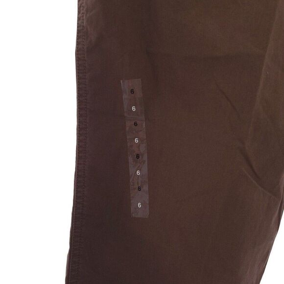 Izod Solid Brown Belted Cotton Capri Womens Size 6 - Picture 7 of 13